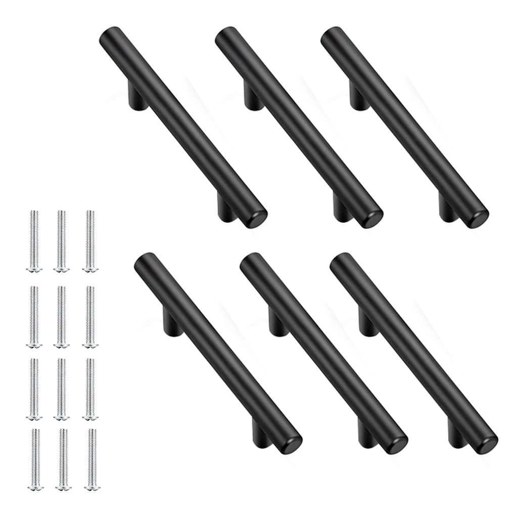 HASTHIP 6Pcs Cabinet Handle Pull, 5.9inch Length Matt Black Solid Aluminum Alloy Cupboard Door Handle, 3.8inch Hole Center, Door Handle for Kitchen and All Types Wooden Furniture Doors HASTHIP 6Pcs Cabinet Handle Pull, 5.9inch Length Matt Black Solid Aluminum Alloy Cupboard Door Handle, 3.8inch Hole Center, Door Handle for Kitchen and All Types Wooden Furniture Doors